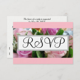 RSVP de Casamento: Pastel Rosa Roses Greenery