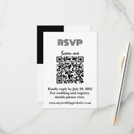 RSVP de Casamento Preto e Branco Contemporâneo de