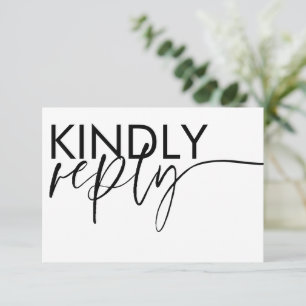RSVP de Casamento Preto e Branco Moderno