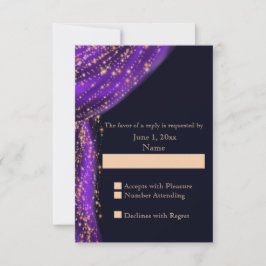 RSVP de Casamento Puro e Dourado das Noites Árabes