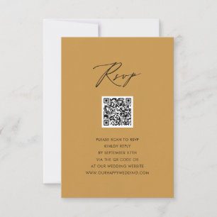 RSVP de Casamento QR do Script Elegante de Beige M