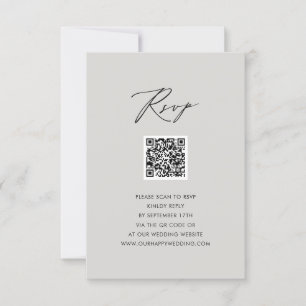 RSVP de Casamento QR Simples de Script Elegante de
