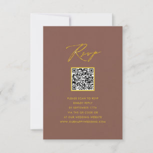 RSVP de Casamento QR Simples do Terracotta Script 