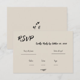 RSVP de casamento rabiscado à mão em cinza retrô