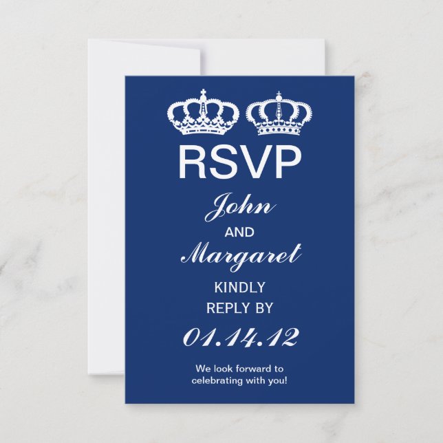 RSVP de Casamento Real do Casal Azul (Frente)
