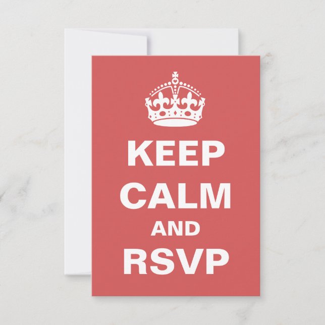 RSVP de Casamento Red Keep Calm (Frente)