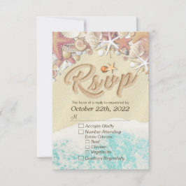 RSVP de Casamento Resposta de Summer Beach Starfis