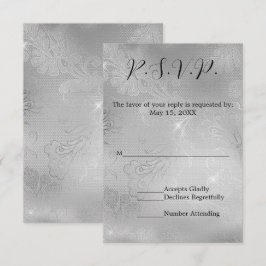 RSVP de Casamento Romântico de Lace Silver
