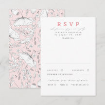 RSVP de Casamento Rosa de Flores Selvagens desenha