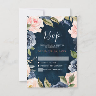 RSVP de Casamento Rose Boho Rosa Rosa Cor-de-rosa