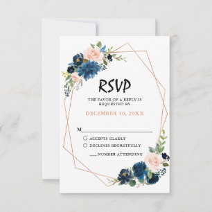RSVP de Casamento Rose Boho Rosa Rosa Cor-de-rosa
