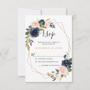 RSVP de Casamento Rose Boho Rosa Rosa Cor-de-rosa