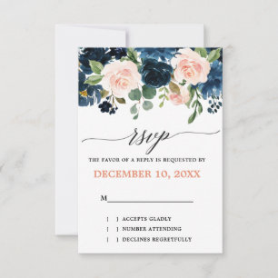RSVP de Casamento Rose Boho Rosa Rosa Cor-de-rosa