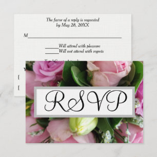 RSVP de Casamento Roses Rosa