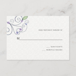 RSVP de Casamento Roxo de Jardim Chico BOHO