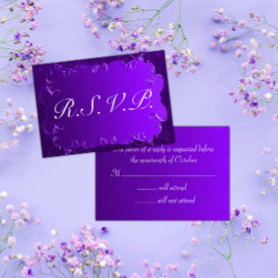 RSVP de Casamento Roxo Elegante