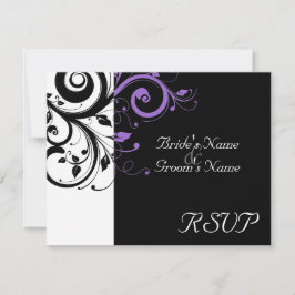 RSVP de Casamento Roxo Púrpura Preto