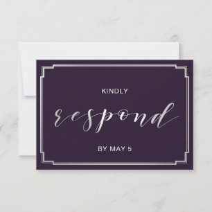 Rsvp de Casamento Roxo Simples