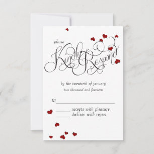 RSVP de Casamento Ruby Heart Confetti