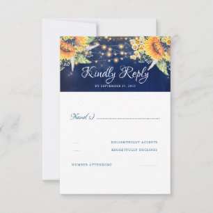 RSVP de Casamento Russo Azul Marinho