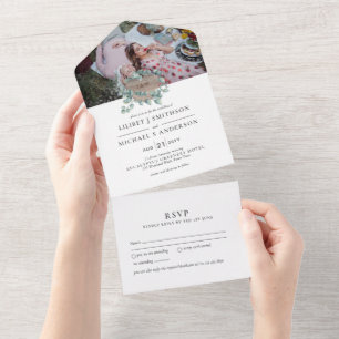 RSVP de Casamento Russo Cardíaco em Woodland Grava