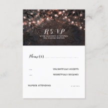 RSVP de Casamento Russo das Luzes Douradas