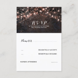 RSVP de Casamento Russo das Luzes Douradas