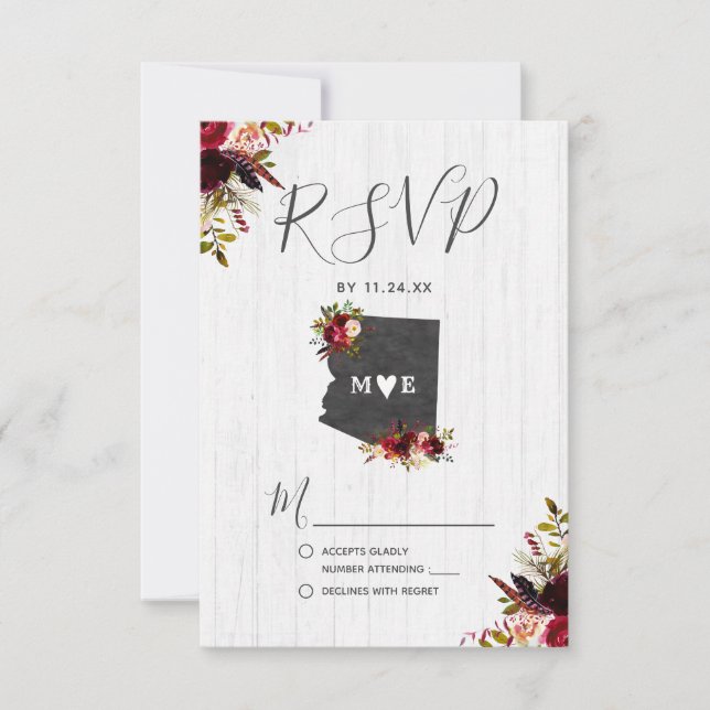 RSVP de Casamento Russo de Destino do Estado da ar (Frente)