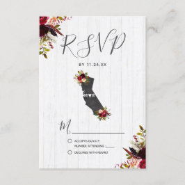 RSVP de Casamento Russo de Destino do Estado da Ca