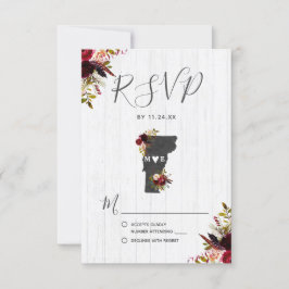 RSVP de Casamento Russo de Destino do Estado Vermo
