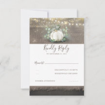 RSVP de Casamento Russo de Pumpkin Branco