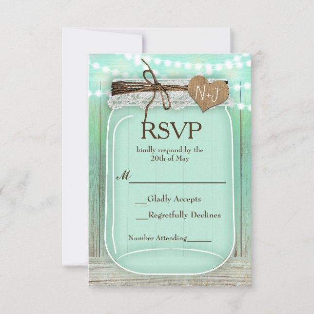 RSVP de Casamento Russo do Grande Mason Jar & Ligh (Frente)