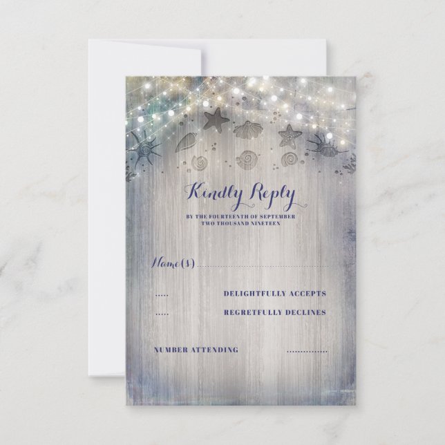 RSVP de Casamento Russo Náutico (Frente)