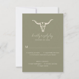 RSVP de Casamento Russo Simples de Cabeça de Vaca