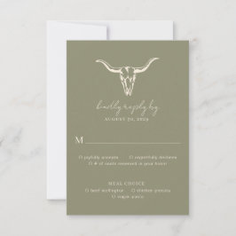RSVP de Casamento Russo Simples de Cabeça de Vaca