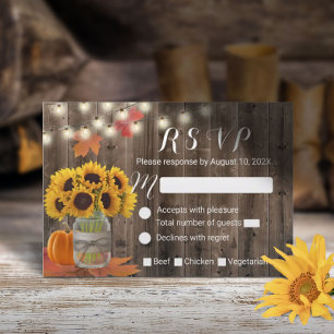 RSVP de Casamento Rustic Autumn Jar Pumpkin