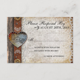 RSVP de Casamento Rustic Barn Country