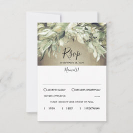 RSVP de Casamento Rustic Wood and Greenery