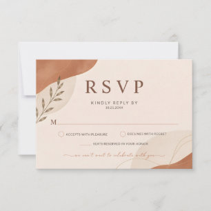 RSVP de Casamento Rústico Boho Terracota Terrosa