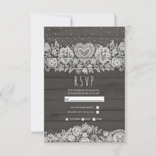 RSVP de Casamento Rústico em Madeira Branca Fazend