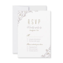 RSVP de casamento Rústico floral Elegante
