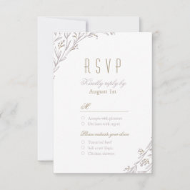 RSVP de casamento Rústico floral Elegante