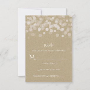 RSVP de casamento rústico simples em papel pardo