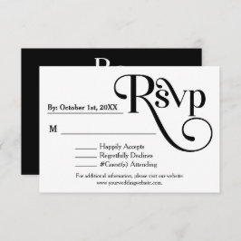 RSVP de Casamento "Seja nosso Convidado" de Preto