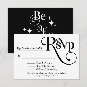 RSVP de Casamento "Seja nosso Convidado" de Preto 