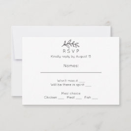 Rsvp de casamento simples. Cartão de resposta pret