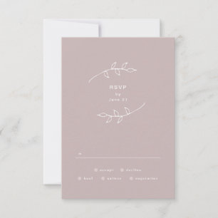 RSVP de Casamento Simples de Feno Branco e Taupe