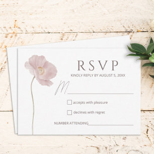 RSVP de Casamento Simples de Flor Selvagem