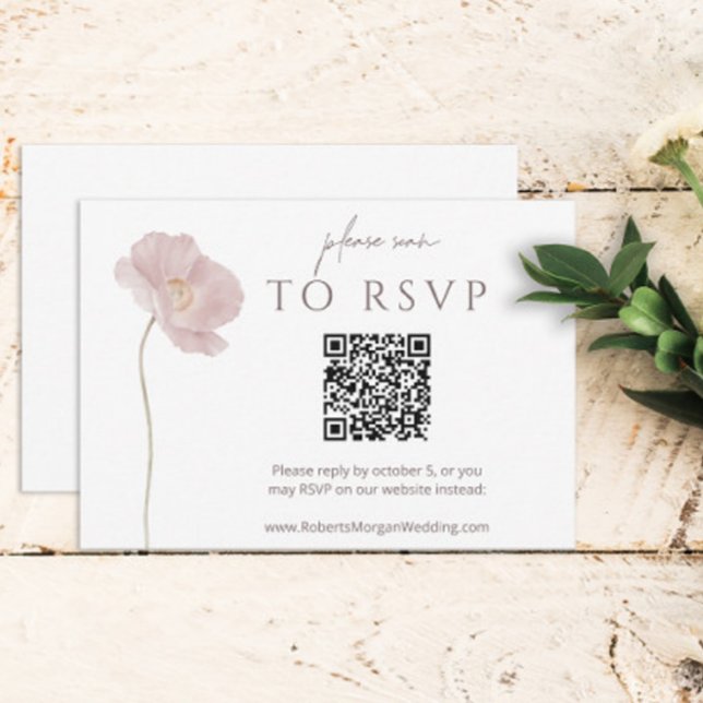 RSVP de Casamento Simples de Flor Selvagem com Cód (Criador carregado)