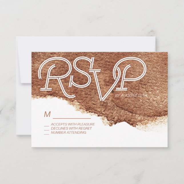 RSVP de casamento simples e simples pintado de cor (Frente)